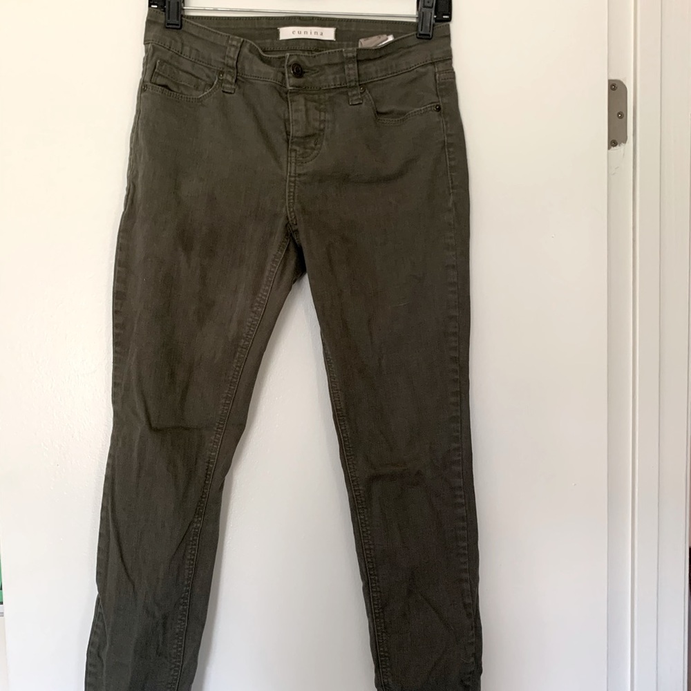Olive green skinny jeans